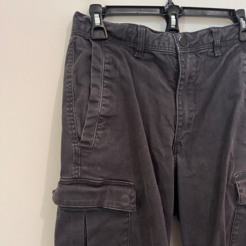 H&M Cargo Pants Men XS Regular Fit Black Cotton Twill Elastic Waist 29x27 - Picture 4 of 8
